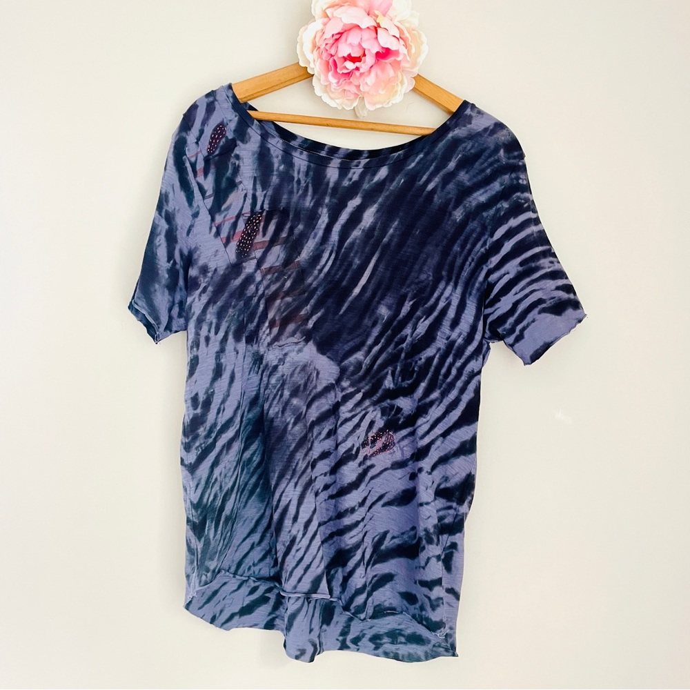 Galadriel Mattei Cotton Tie Dye Patch Tee T-Shirt Top Large